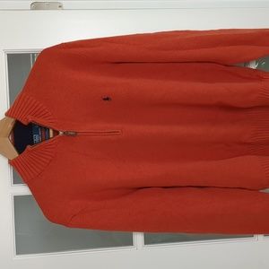 Polo Ralph Lauren Quarter Zip Sweater - Orange - Large